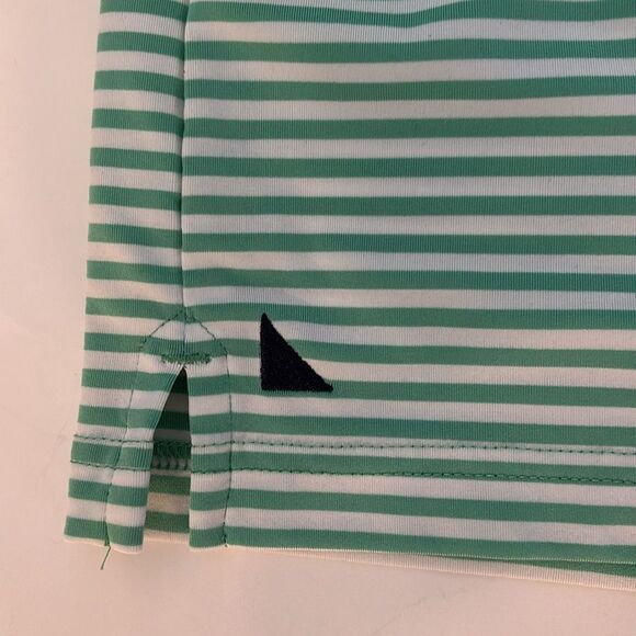 UNTUCKit Polo Shirt Green White Stripe Short Sleeve Stretch Fabric Size XXL - Picture 8 of 9